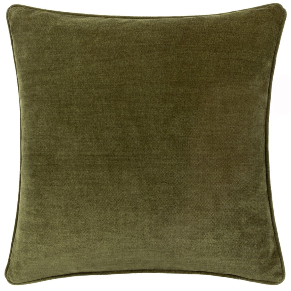 Riva Home Heavy Chenille Piped Cushion Olive