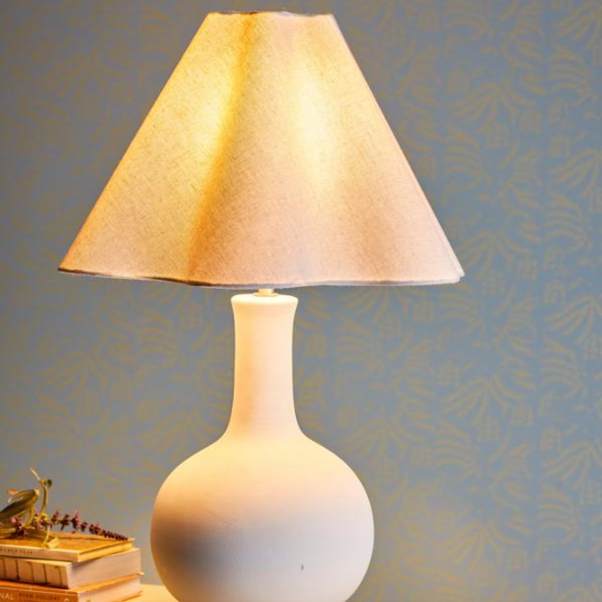 Bloomingville Heide Table Lamp - White Stoneware