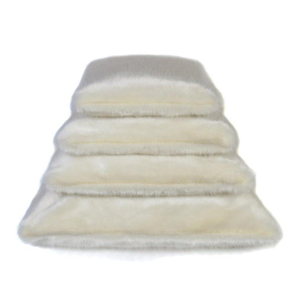 Ermine Winter White Faux-Fur Cushion 48cm-Beaumonde