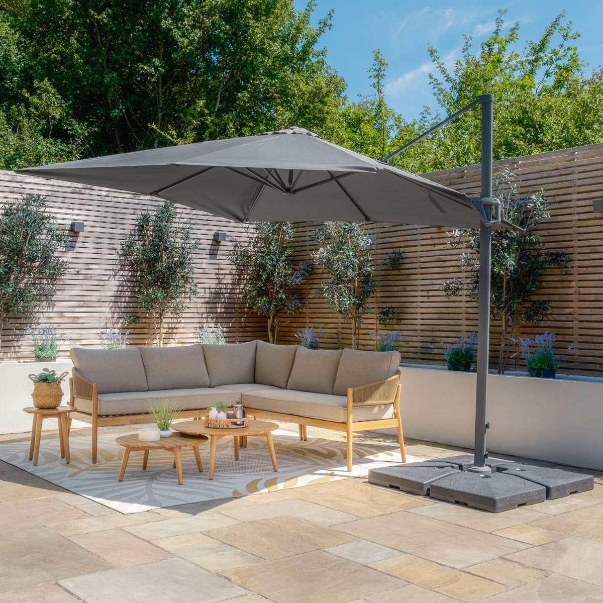 Maze - Helios 3m x 3m Square Rotating Cantilever Parasol