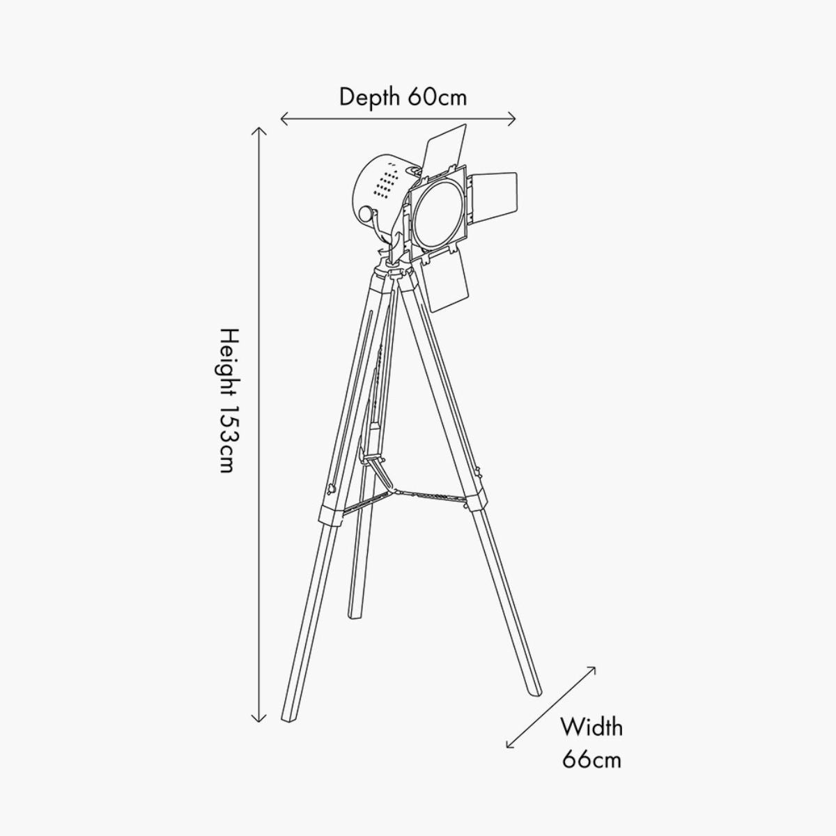 Pacific Lifestyle Hereford Silver and Black Tripod Floor Lamp