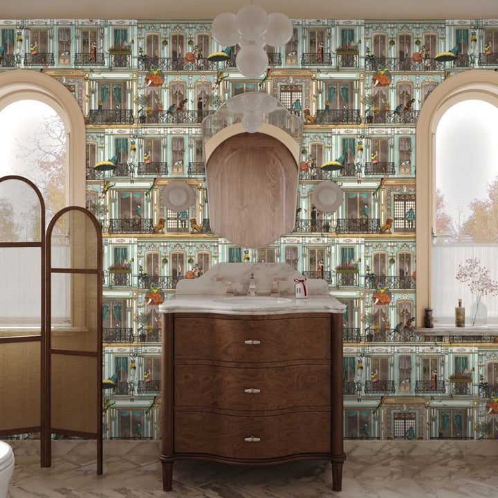 Brand Mckenzie Heritage House Wallpaper Antique Aqua