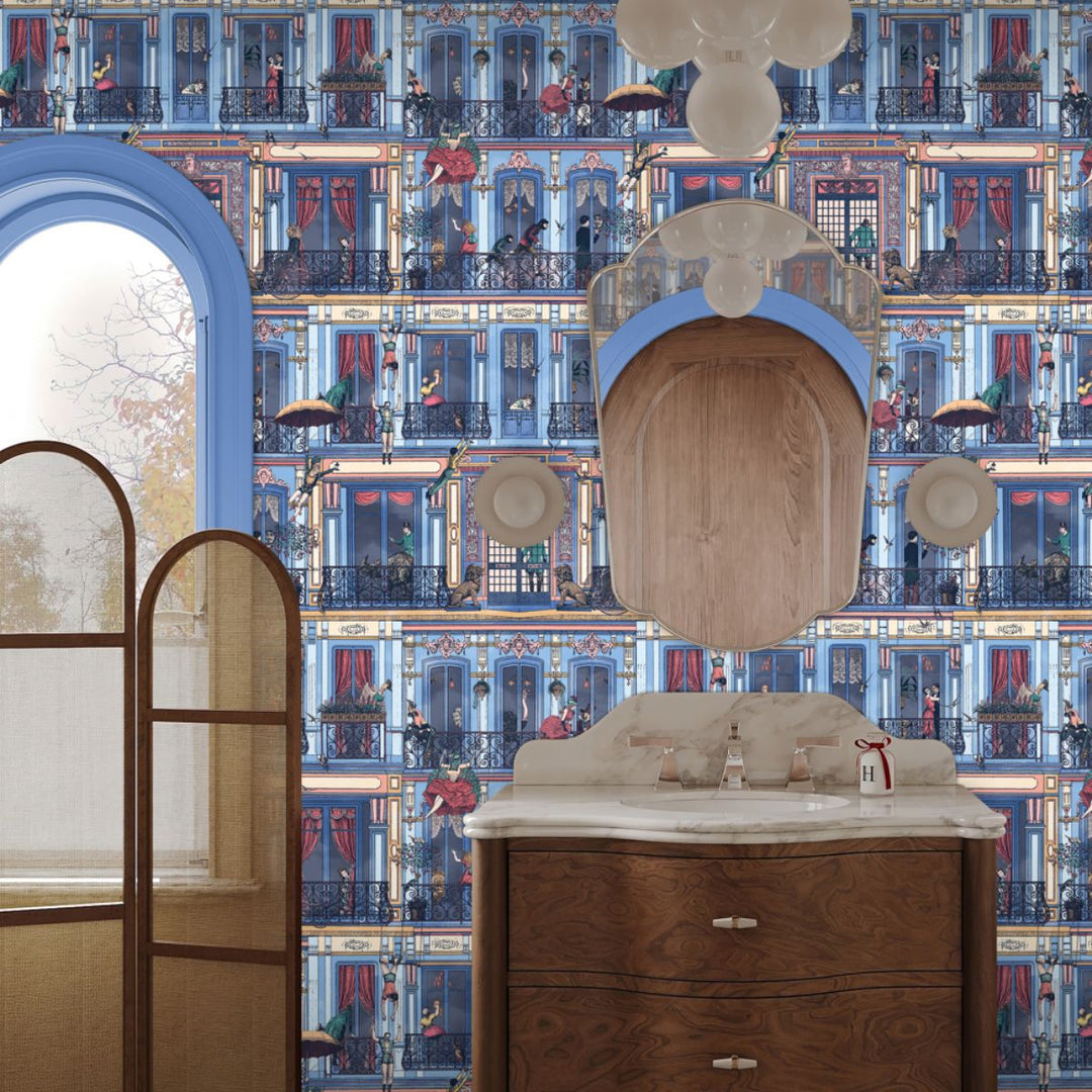 Brand Mckenzie Heritage House Wallpaper Cornflower