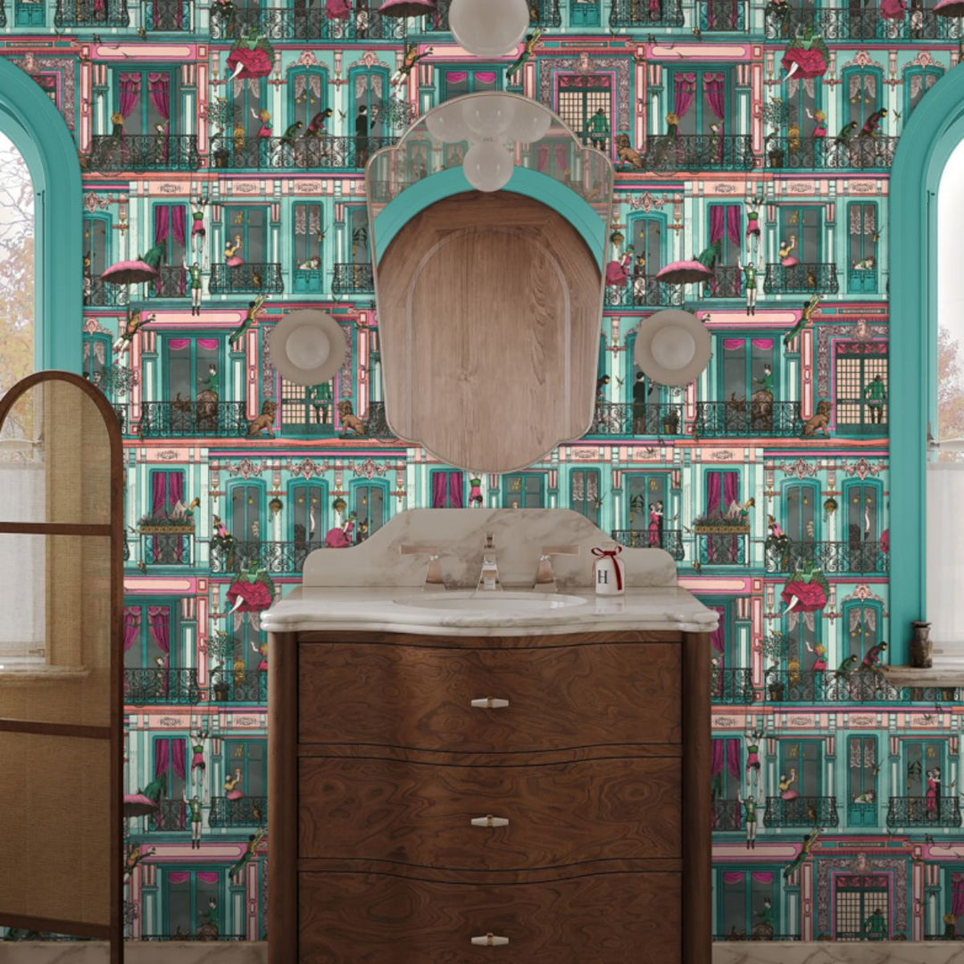 Brand Mckenzie Heritage House Wallpaper Lagoon