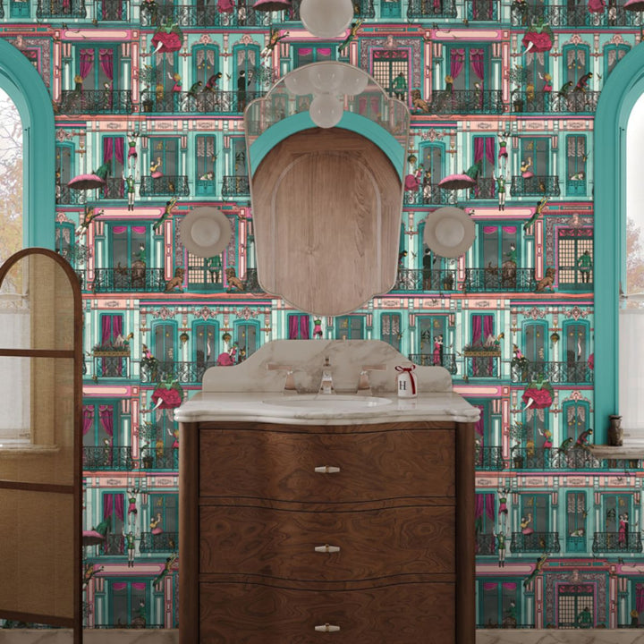 Brand Mckenzie Heritage House Wallpaper Lagoon