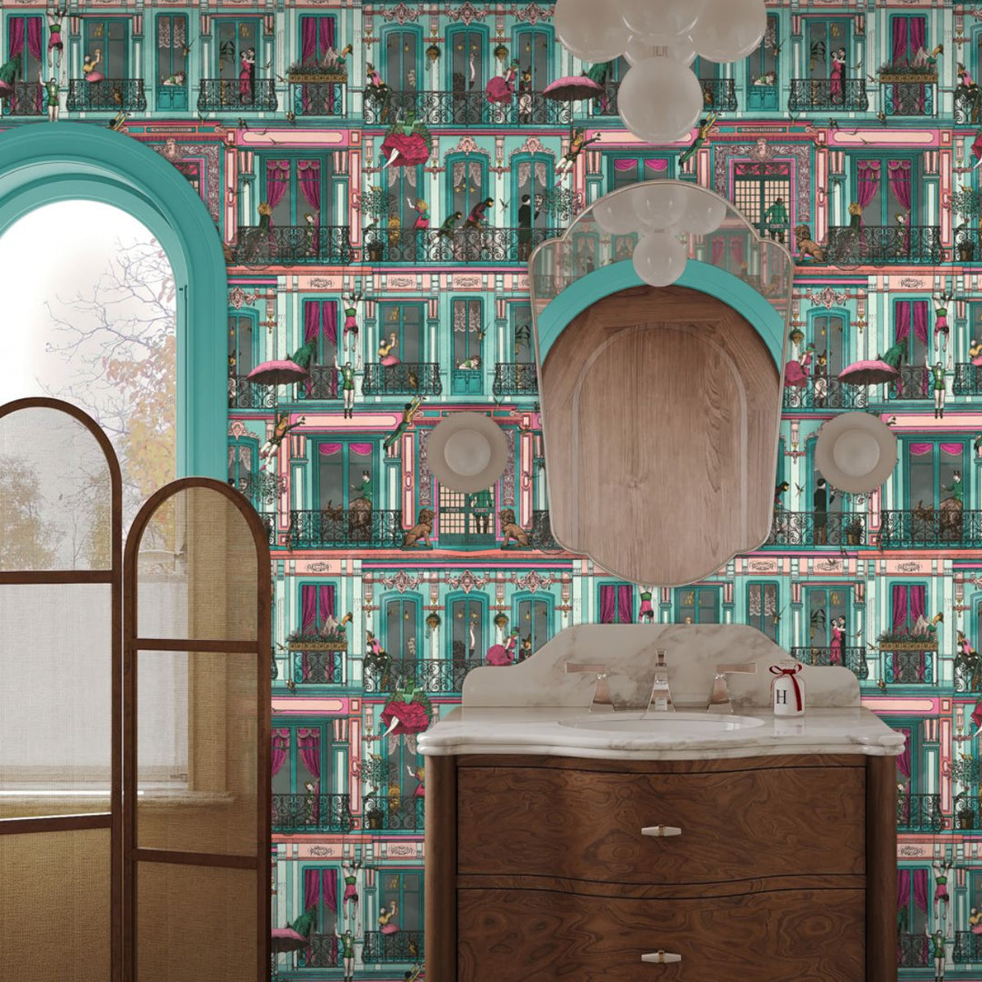 Brand Mckenzie Heritage House Wallpaper Lagoon
