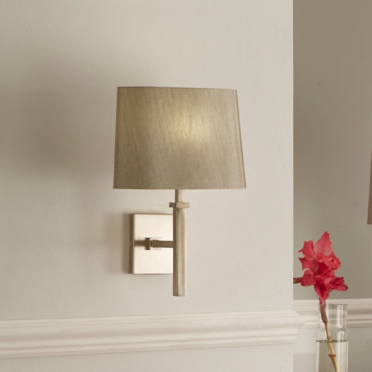 Pacific Lifestyle Hilton Satin Silver Metal Wall Light