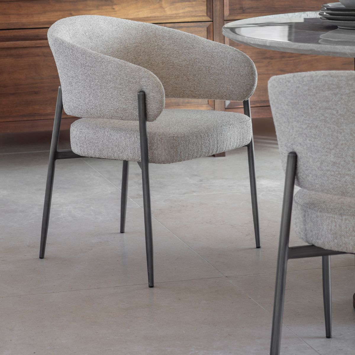 Libra Interiors Holmes Boucle Upholstered Dining Chair - Set of 2