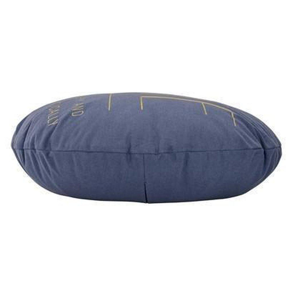 Home Round Cushion Blue/Gold-Bloomingville-Beaumonde