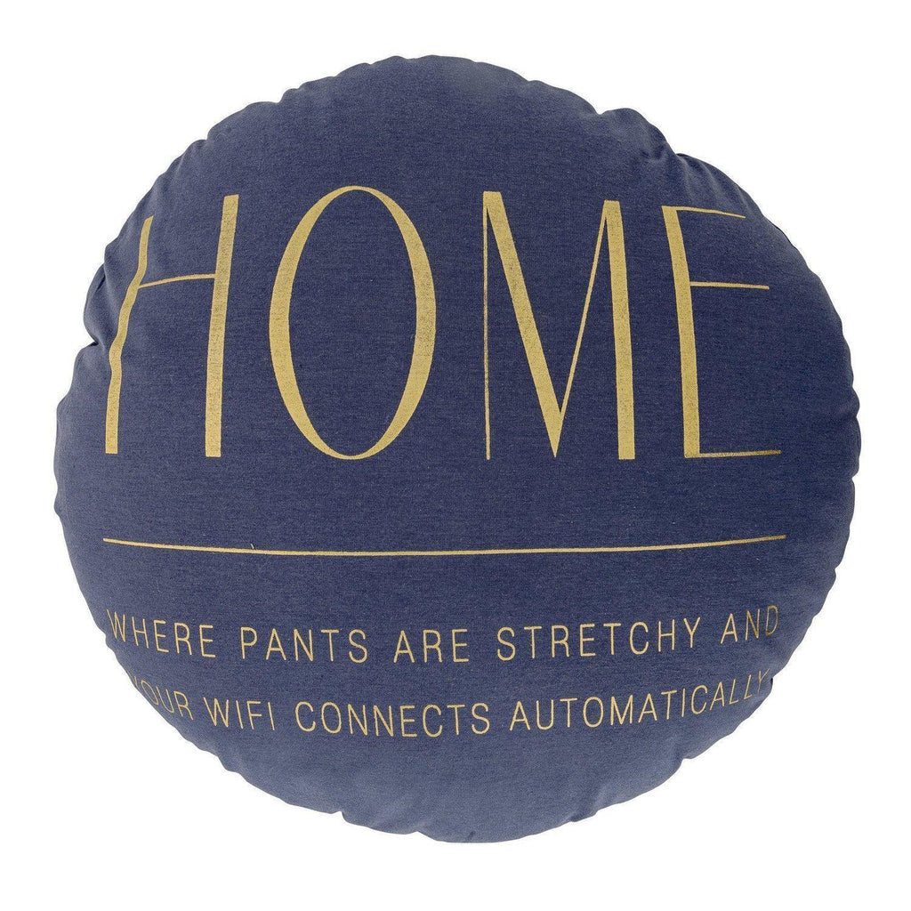 Home Round Cushion Blue/Gold - Bloomingville-Beaumonde