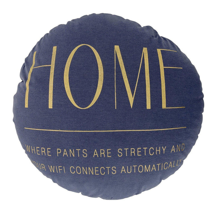Home Round Cushion Blue/Gold-Beaumonde