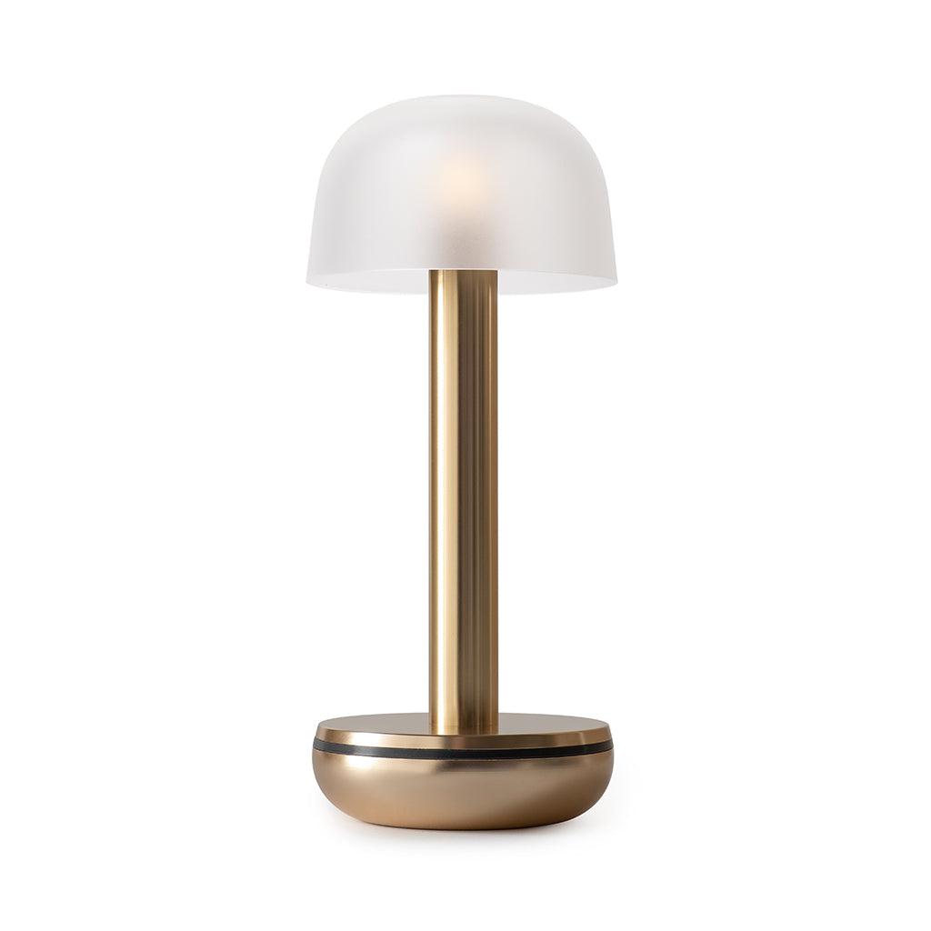 Humble Two LED Wireless Table Light - Gold/Frosted Glass-Beaumonde