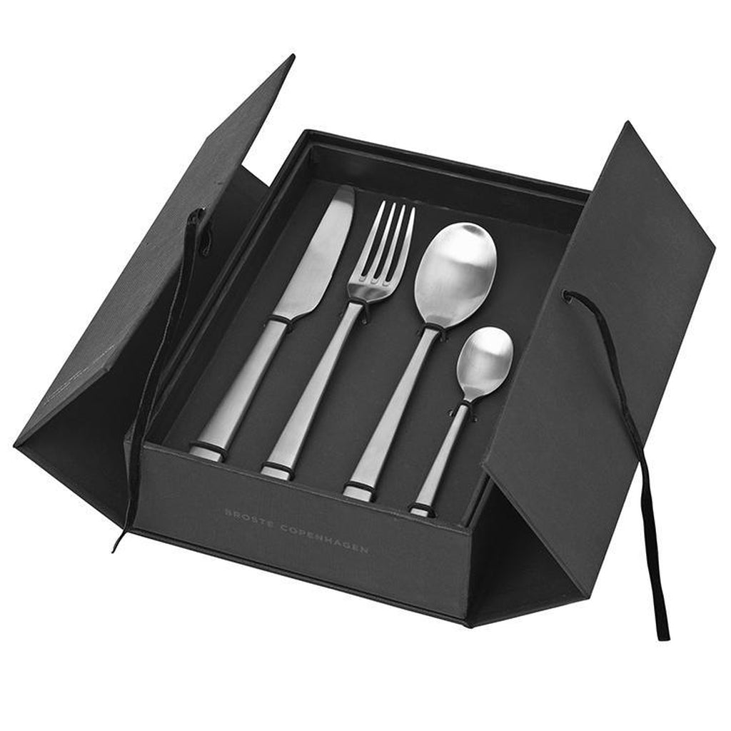 Hune Brushed Satin Cutlery Set 16pc - Broste Copenhagen-Beaumonde