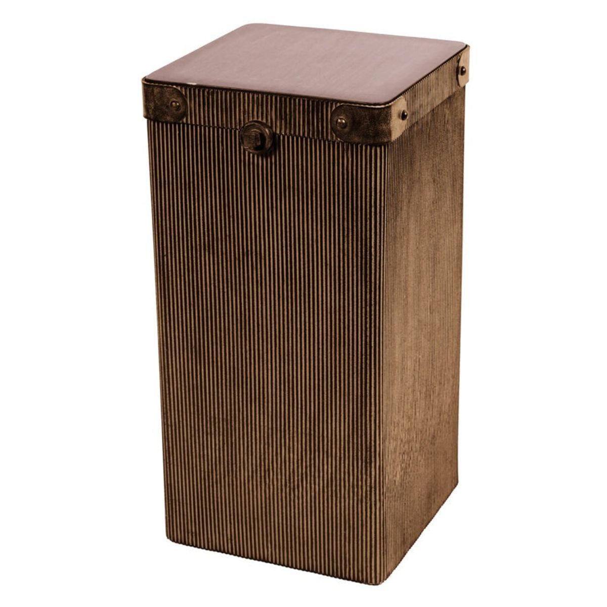 Libra Interiors Hunter Corrugated Antique Gold Storage Accent Table