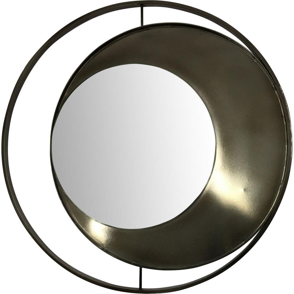Hurlstone Circles Iron Mirror Black Nickel 100cm-Beaumonde