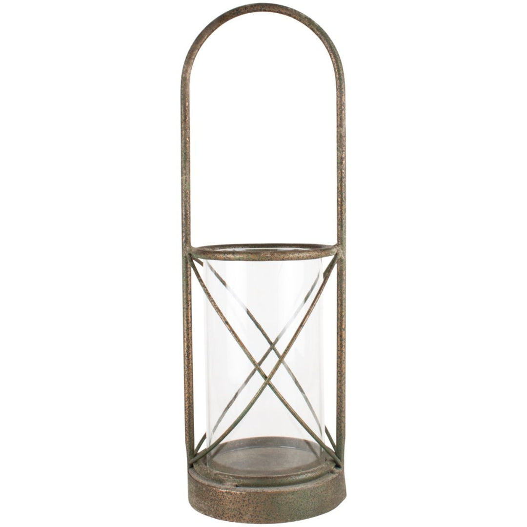 Grand Illusions Hurricane Lamp With Handle Small