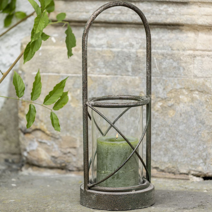 Grand Illusions Hurricane Lamp With Handle Small