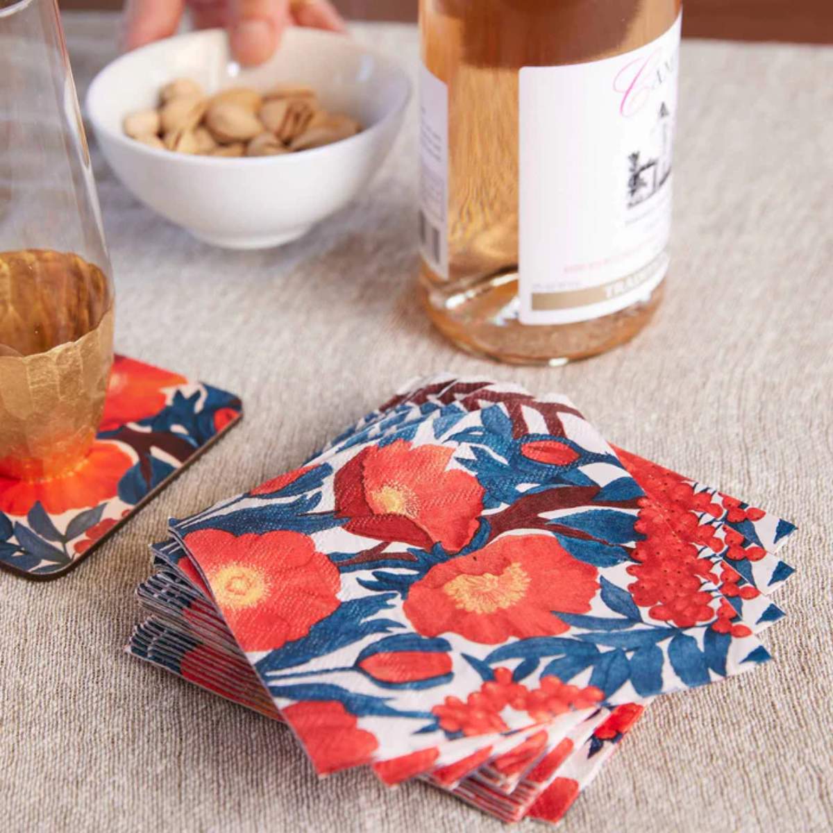 Rock Flower Paper Icelandic Poppies Paper Cocktail Napkins (Pack of 25)
