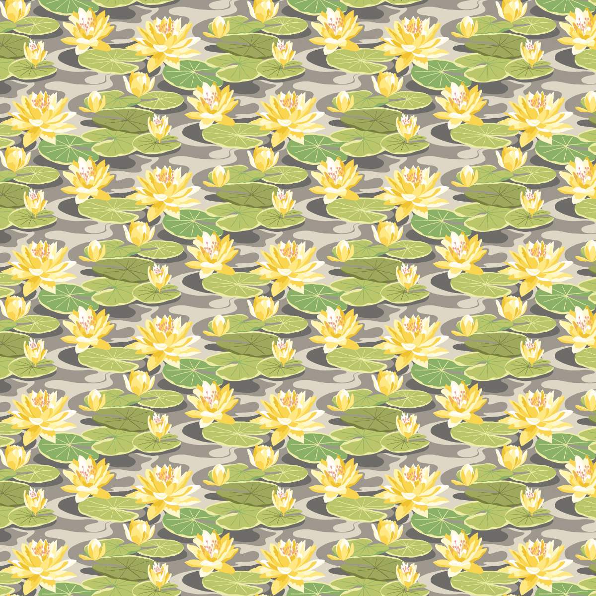 Ohpopsi Ichika Waterlily - Charcoal & Mustard
