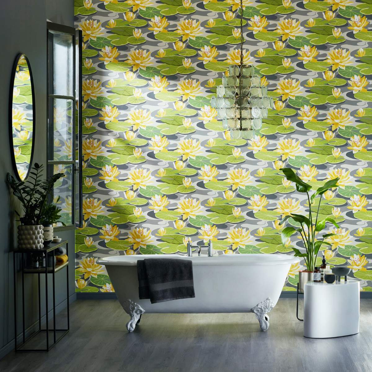 Ohpopsi Ichika Waterlily - Charcoal & Mustard