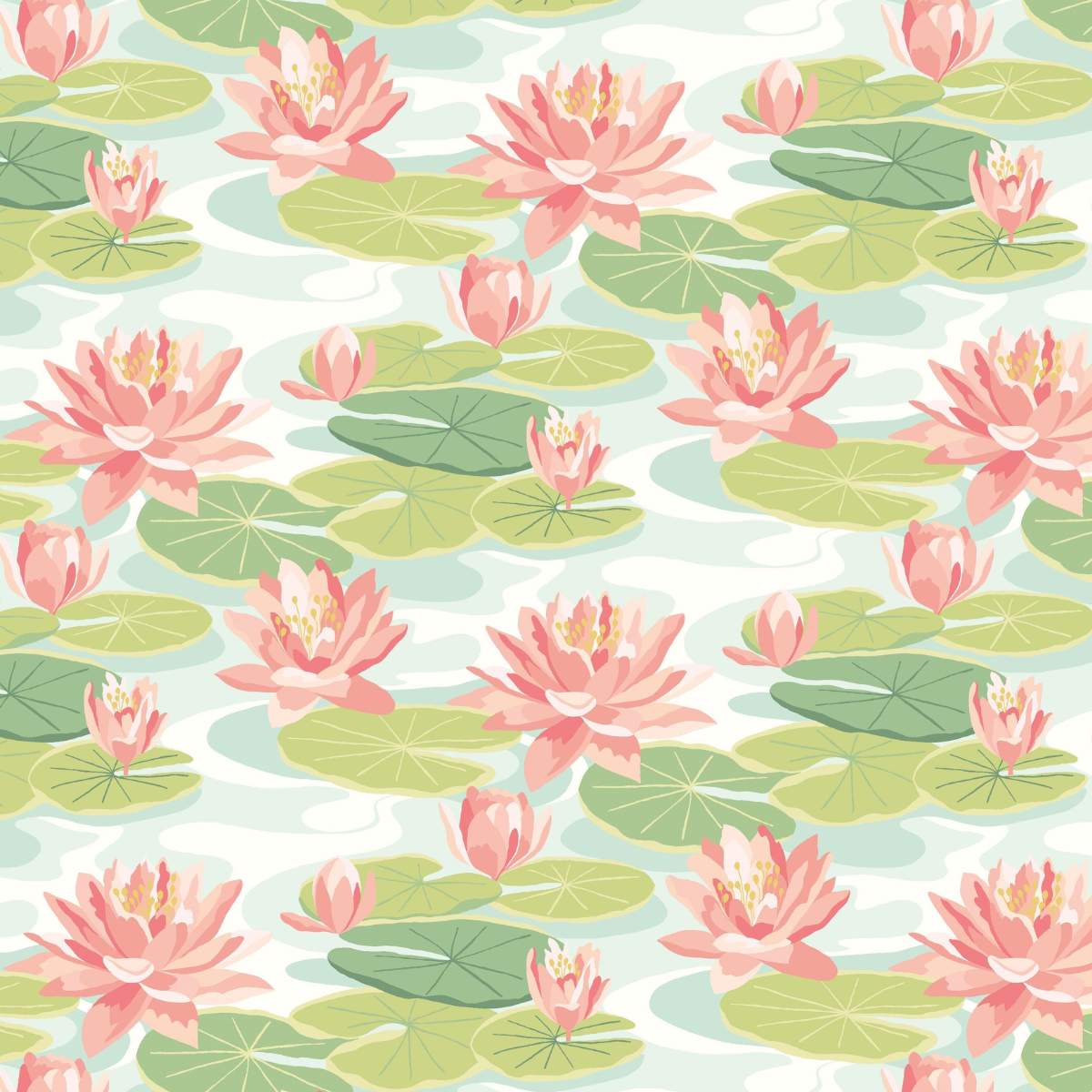 Ohpopsi Ichika Waterlily - Duck Egg & Coral