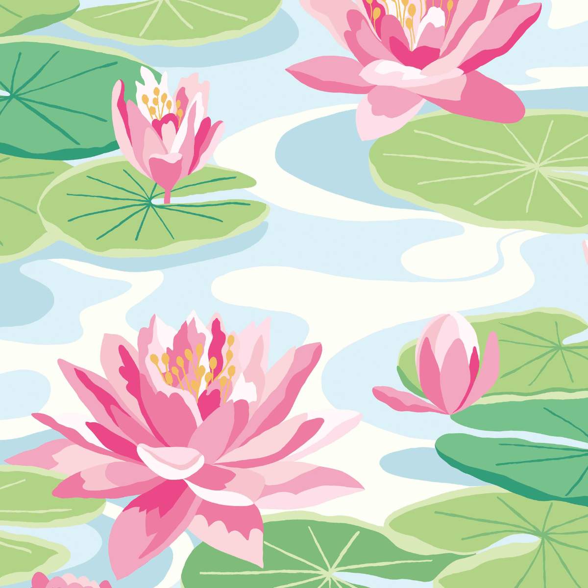 Ohpopsi Ichika Waterlily - Sky & Rose