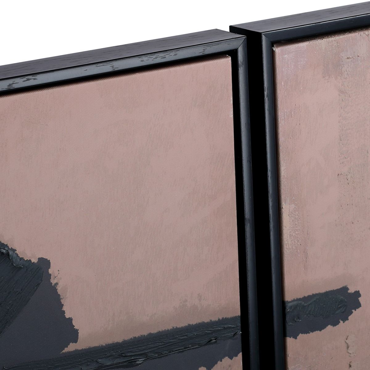 Libra Interiors Impasto Brushstrokes Taupe Set of 2 Framed Canvas Wall Art 160x120cm