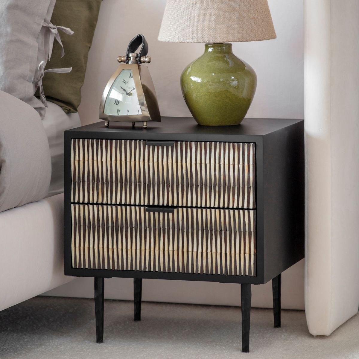 Libra Interiors Imperia Bone Inlay Bedside