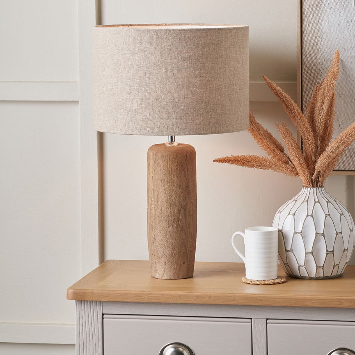 Pacific Lifestyle Inaya Natural Tapered Wood Table Lamp Base