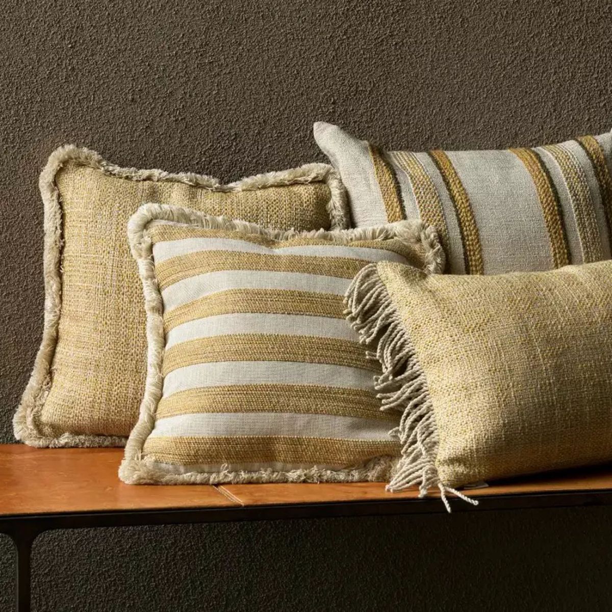 Vincent Shepherd Indira Outdoor Cushion with Short Fringe