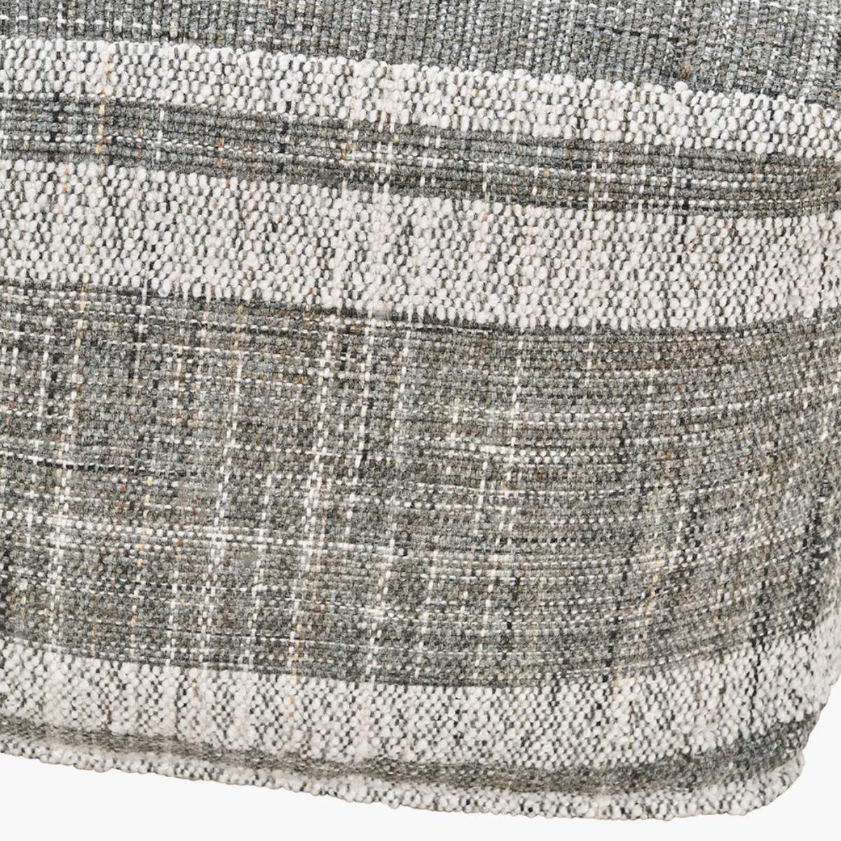 Pacific Lifestyle Indoor Outdoor Steel Grey and White Stripe Design Pouffe
