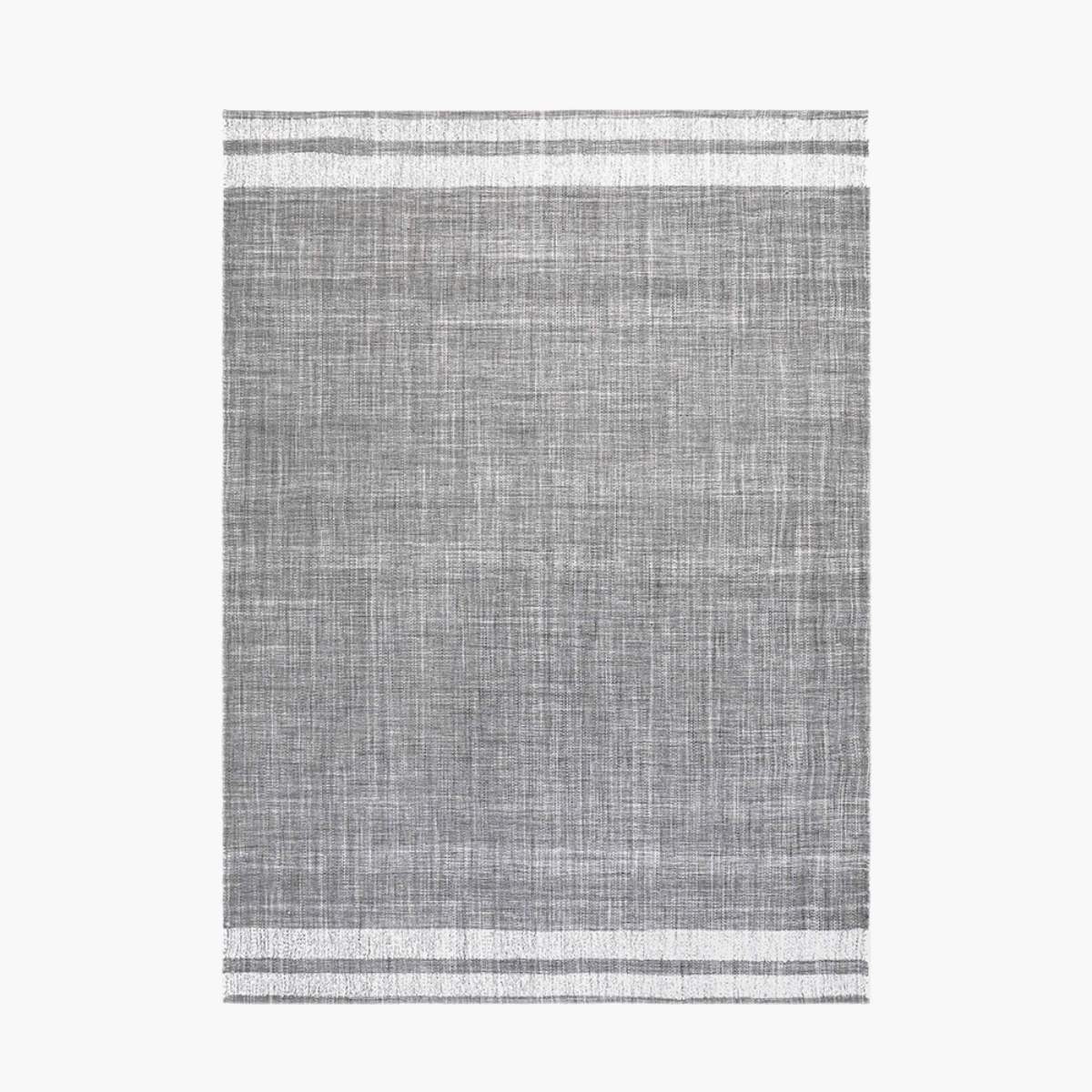 Pacific Lifestyle Indoor Outdoor Steel Grey and White Stripe Design Rug
