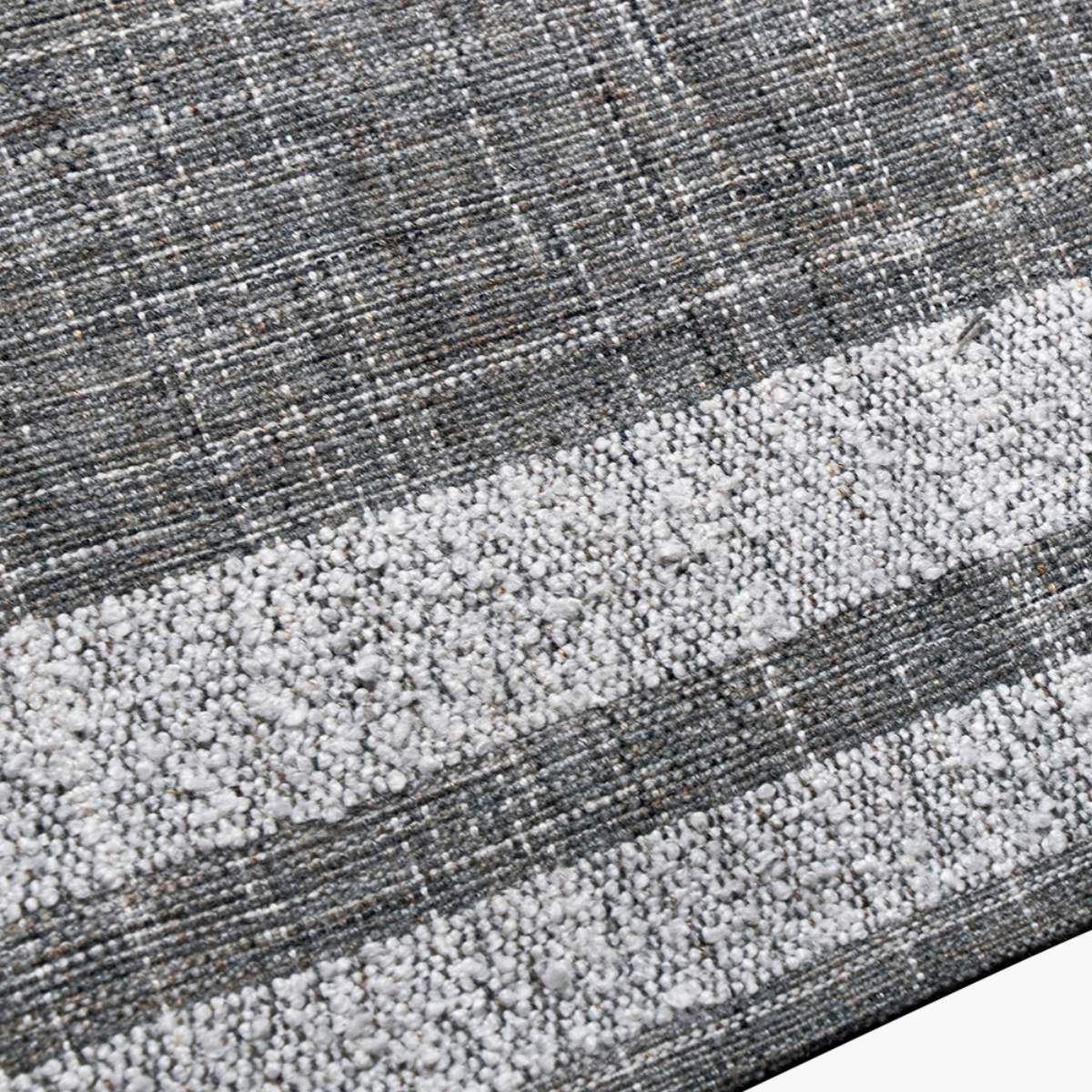 Pacific Lifestyle Indoor Outdoor Steel Grey and White Stripe Design Rug