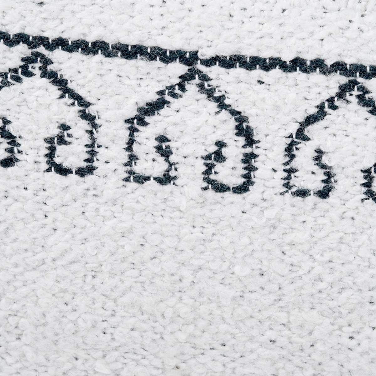 Pacific Lifestyle Indoor Outdoor White and Black Greek Key Design Pouffe