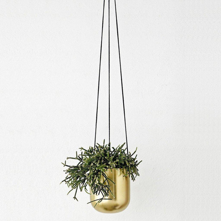 Inna Brass Hanging Flowerpot-Bloomingville-Beaumonde
