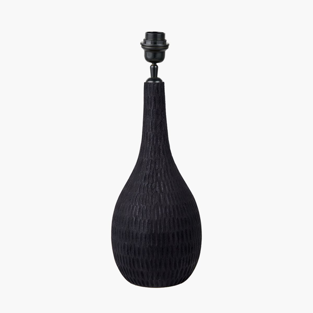 Pacific Lifestyle Ioan Black Engraved Wood Bottle Table Lamp Base