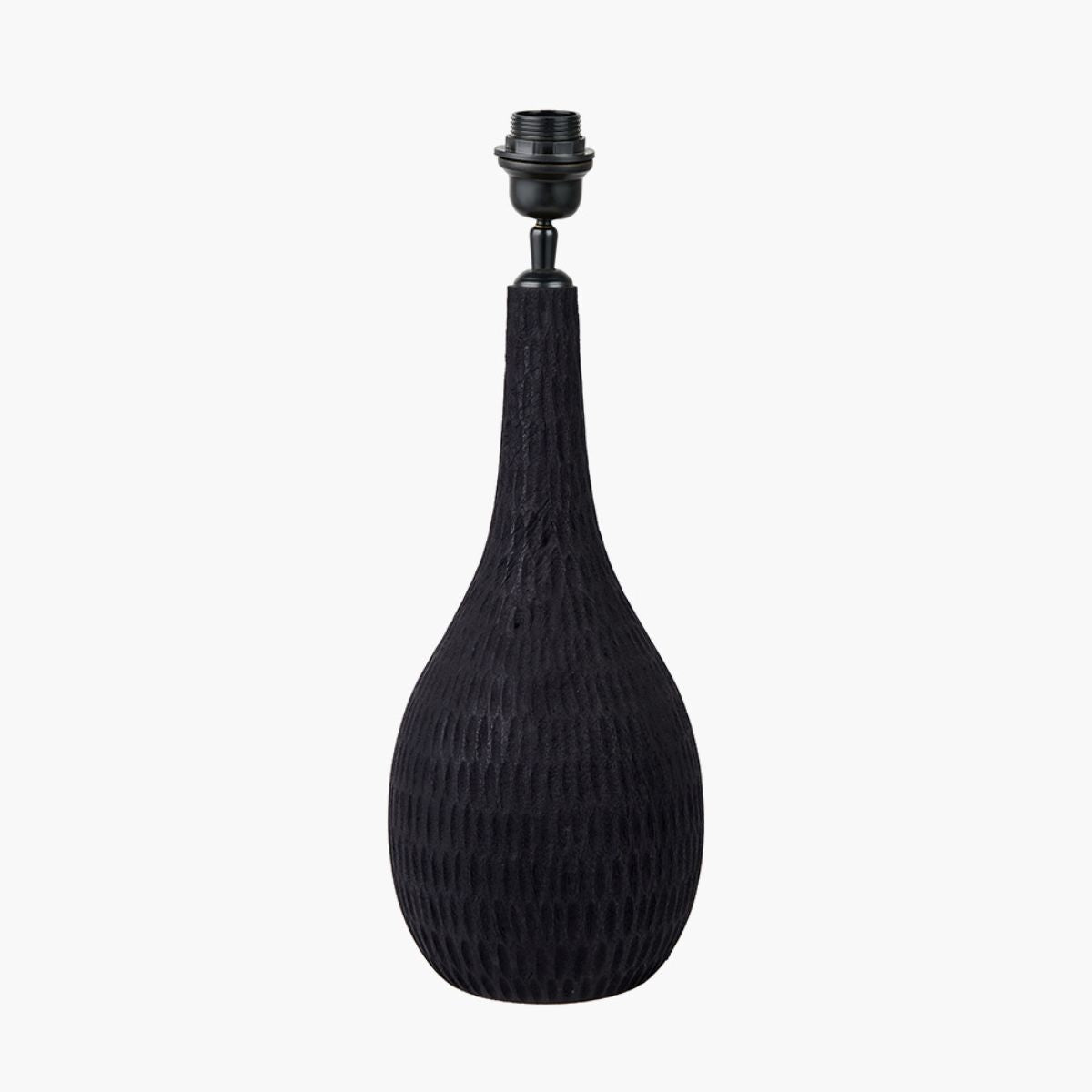 Pacific Lifestyle Ioan Black Engraved Wood Bottle Table Lamp Base
