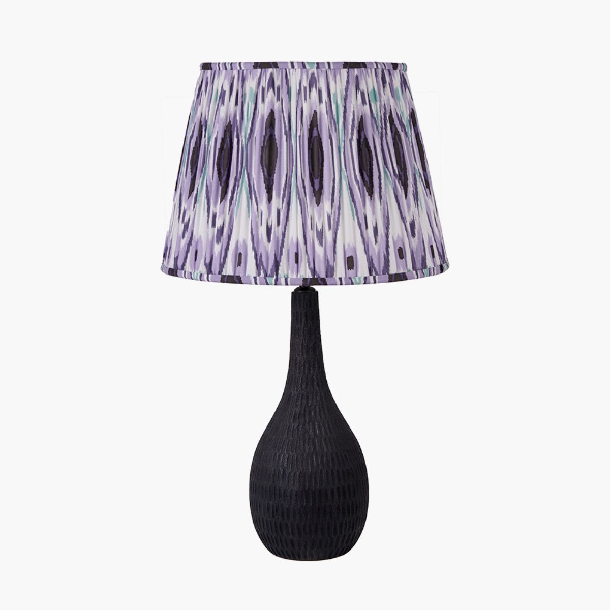 Pacific Lifestyle Ioan Black Engraved Wood Bottle Table Lamp Base
