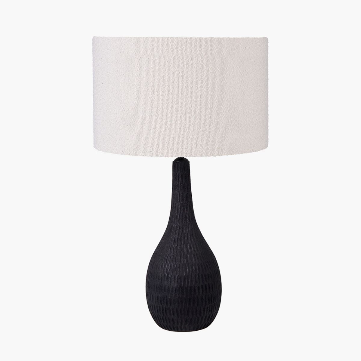 Pacific Lifestyle Ioan Black Engraved Wood Bottle Table Lamp Base