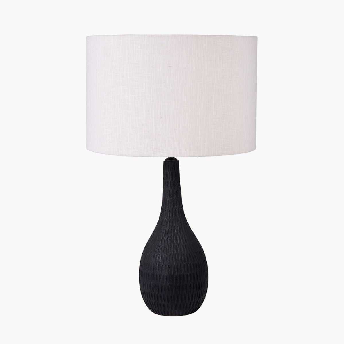 Pacific Lifestyle Ioan Black Engraved Wood Bottle Table Lamp Base