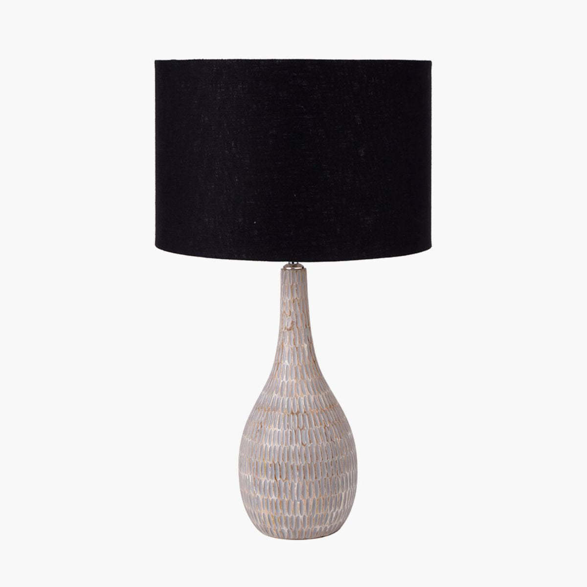Pacific Lifestyle Ioan Grey Engraved Wood Bottle Table Lamp Base