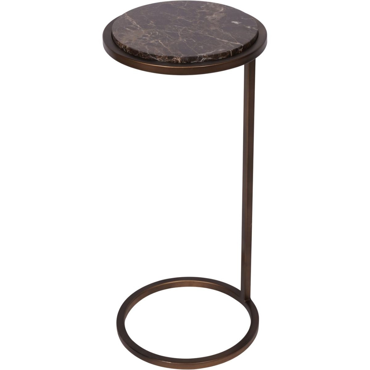 Libra Interiors Iota Accent Table Brown Emperador Marble