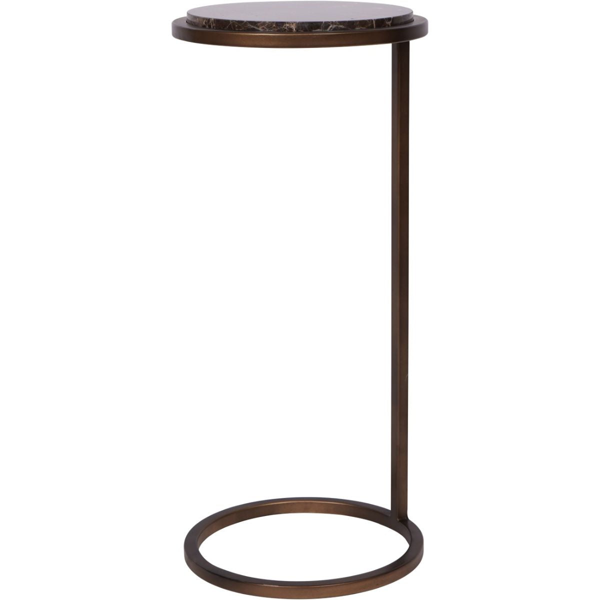 Libra Interiors Iota Accent Table Brown Emperador Marble