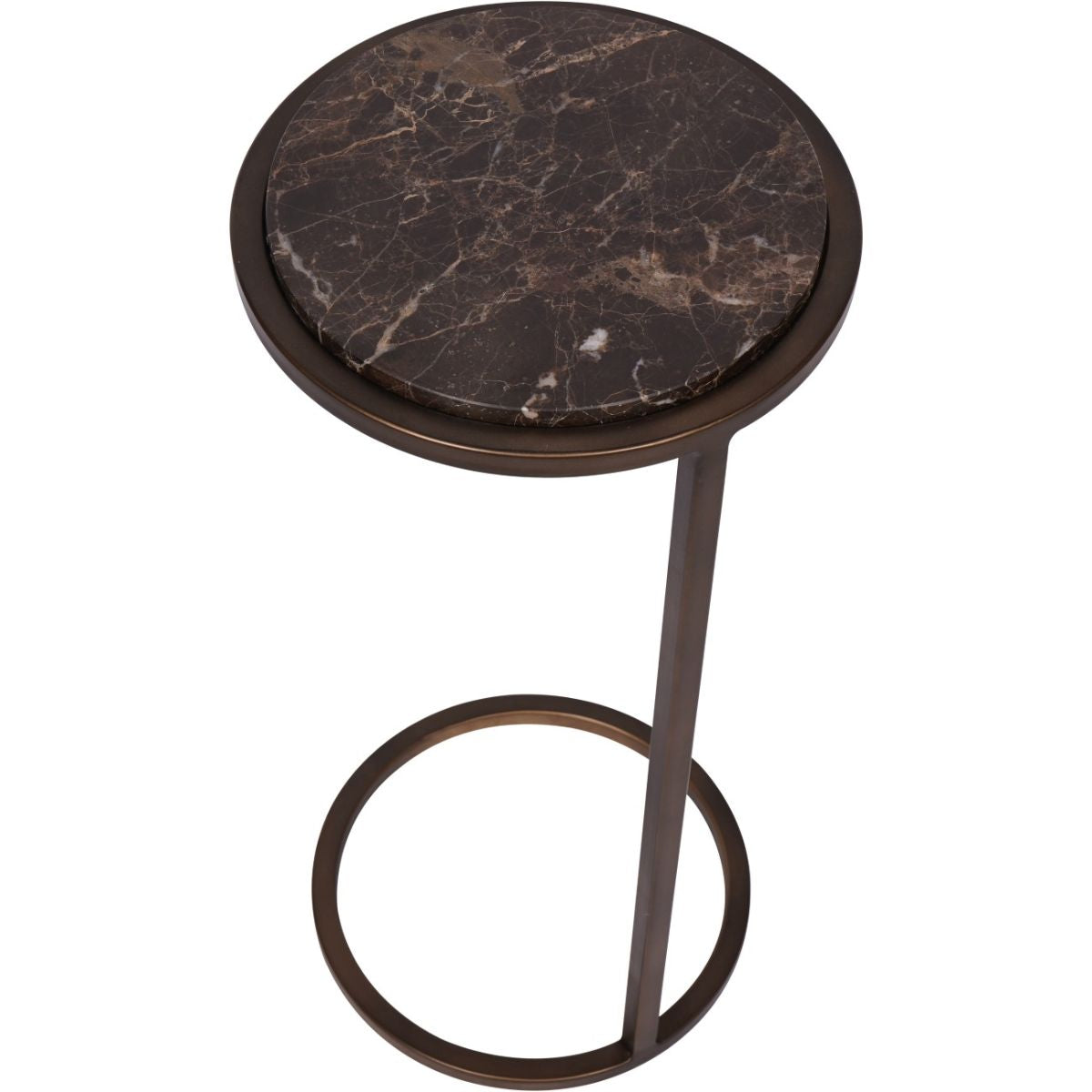 Libra Interiors Iota Accent Table Brown Emperador Marble