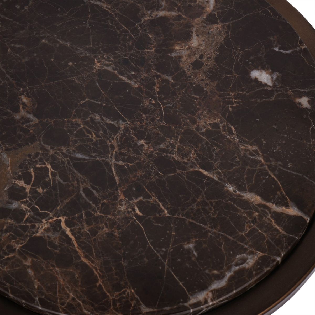 Libra Interiors Iota Accent Table Brown Emperador Marble
