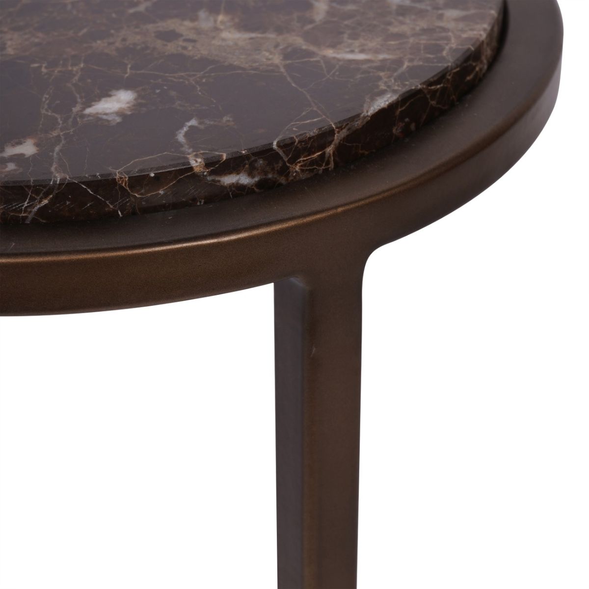 Libra Interiors Iota Accent Table Brown Emperador Marble