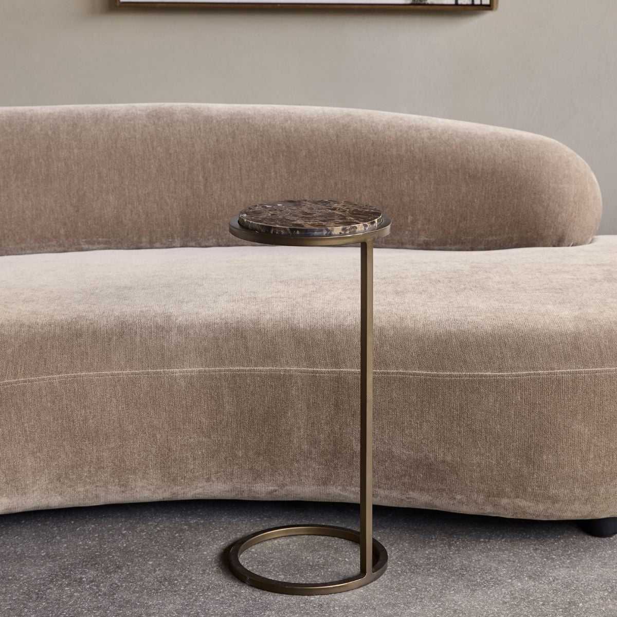 Libra Interiors Iota Accent Table Brown Emperador Marble