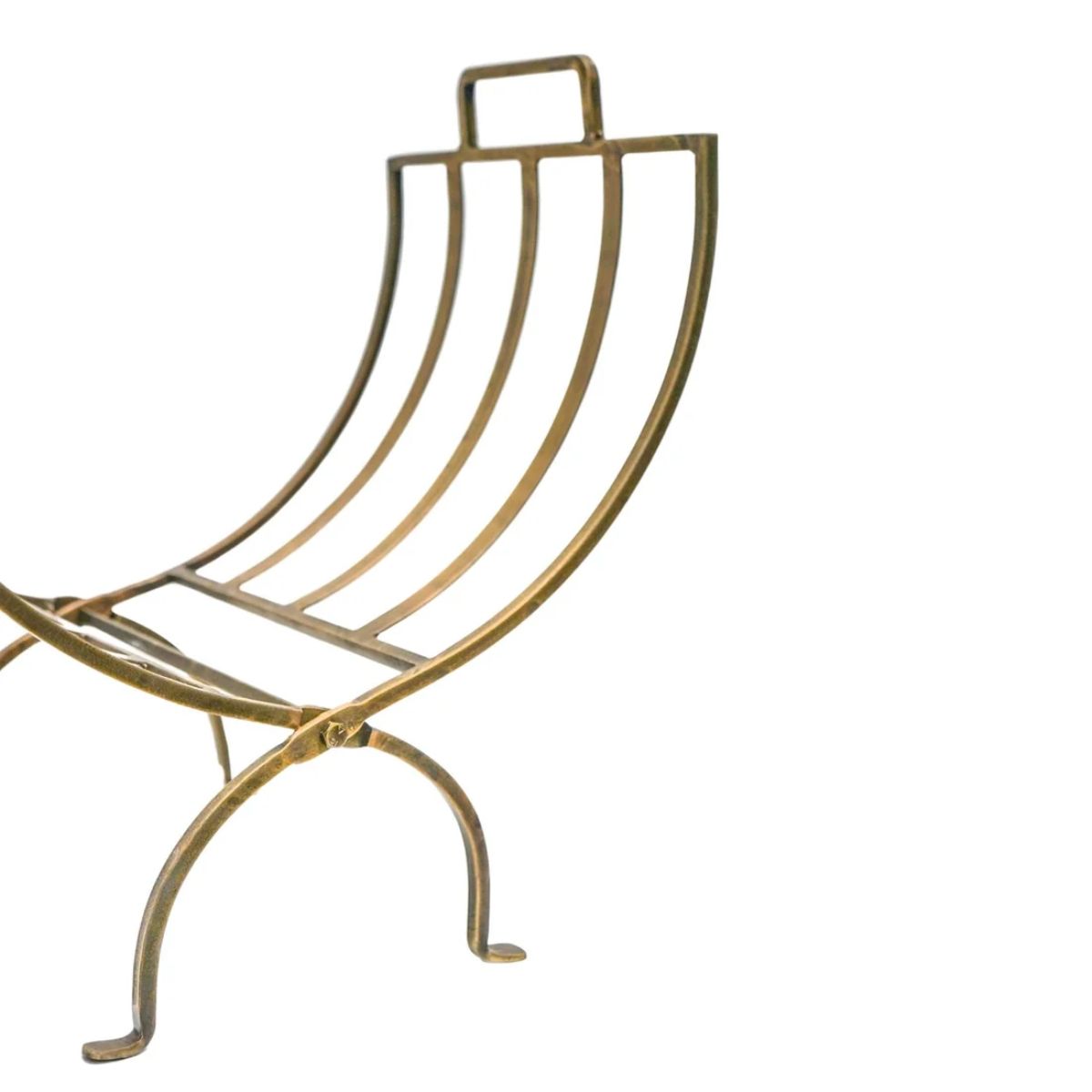 Ivyline Linear Log Basket Brass H48.5Cm