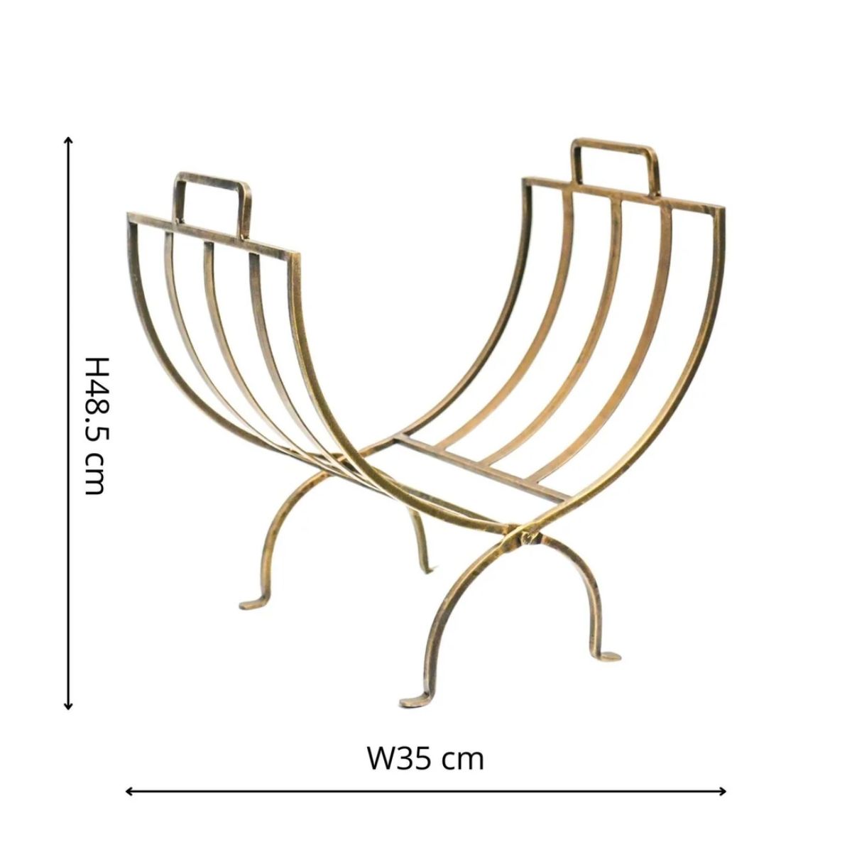 Ivyline Linear Log Basket Brass H48.5Cm