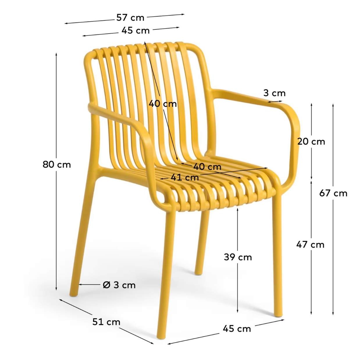 Kave Home Isabellini stackable outdoor chair in terracotta